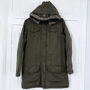Barbour Utility Parka Mac Jacke Gr. UK 12 Kapuze grün Damen wasserdicht gebraucht - Bild 1 von 15