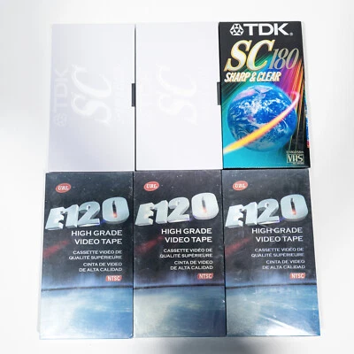 Lote mixto de 6 cintas VHS en blanco TDK/UBL PAL/NTSC 3 horas 2 horas - TOTALMENTE NUEVAS Foto 1 de 4