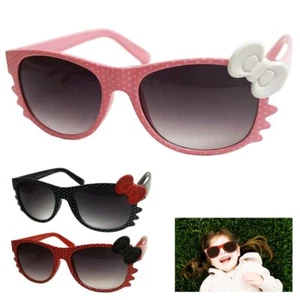 2 Pc Girls Kitty Bow Sunglasses Baby Toddler Kids UV Protection Cute Cat Eye - Picture 1 of 1