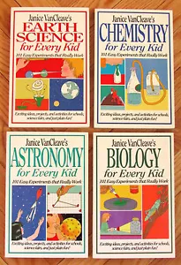Lot 4 Janice VanCleave's BIOLOGY CHEMISTRY ASTRONOMY EARTH SCIENCE Every Kid L1 - Imagen 1 de 1