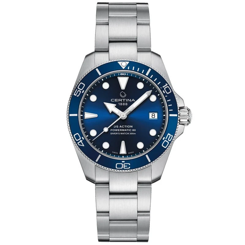 Certina DS Action Diver 38mm Automatic Blue Dial Men's Watch C0328071104100