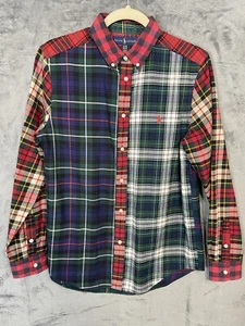 Polo Ralph Lauren Button Down Shirt Youth XL Plaid Multicolor Patchwork Western - Picture 1 of 16