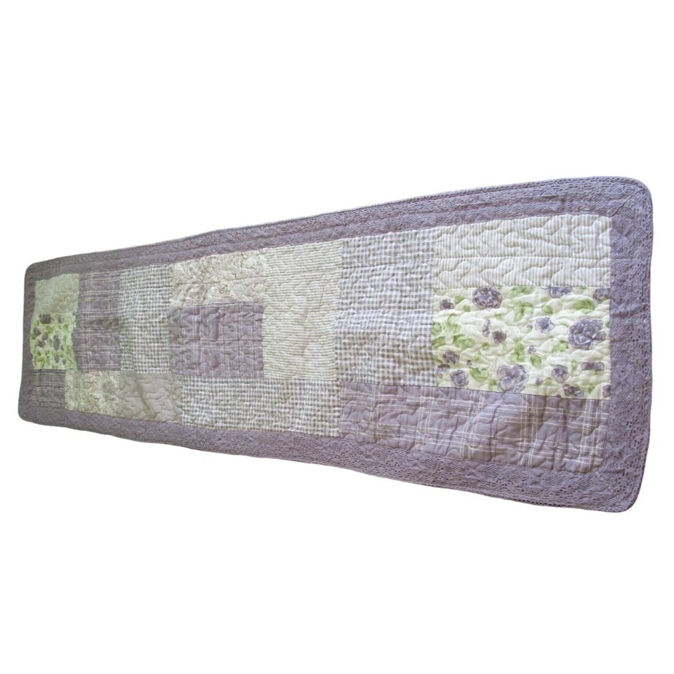 Lavender Rose Patchwork Quilted Valence by Donna Sharp EUC - Image 1 of 4