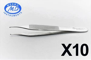 10PCS MICRO ADSON TISSUE FORCEPS 4.75" 1X2T KOCHER TWEEZERS SURGICAL INSTRUMENTS - Picture 1 of 17