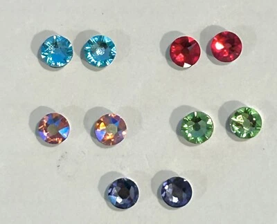 NEW 5 Pairs MAGNETIC 4mm Earrings Lot Crystal Clip-on Non-allergenic Ear Nose - Image 1 of 4