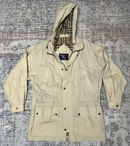 Burberry's Prorsum Nova Check Hooded Rain Parka Wind Breaker Jacket Small USA - Picture 1 of 3