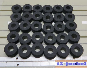 Para H0 Slot Racing Maqueta de Tren - 30 Goma Musgosa Ruedas AFX O G-Plus Motor - Imagen 1 de 1