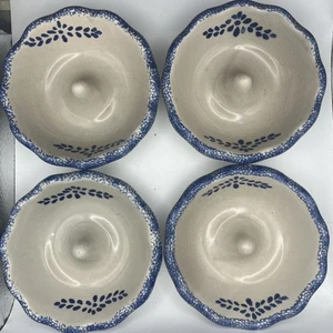 Loomco - Apple Baker Dish - 1996 - Blue Spongeware - Made in China (Lot of 4) - Picture 1 of 7