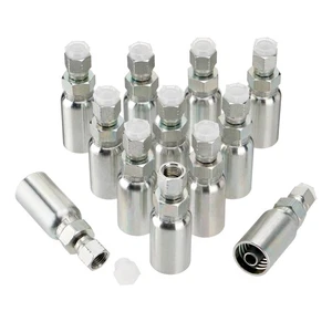 12Pack 3/8" Hose x 1/4" JIC 37° Female Swivel Crimp Fittings W/ Protection Cover - Picture 1 of 17