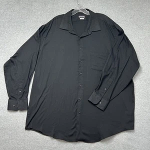 Van Heusen Flex BIG Fit Shirt Mens 18.5 34/35 Black Long Sleeve Stretch - Picture 1 of 11