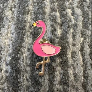 Emaille Anstecknadel Flamingo süß Sommer rosa groß Vogel Brosche Rucksack Schmuck Hut Strand - Bild 1 von 4