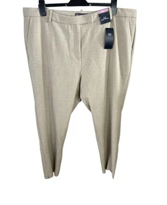 M&S Ladies Slim Camel Brown Ankle Grazer Trousers UK 22 Reg Smart Work RRP £35 - Picture 1 of 10
