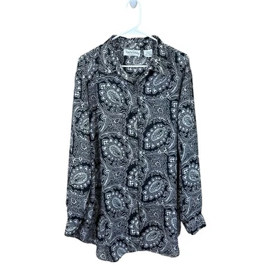 Diane von furstenberg Top The Color Authority 1X/2X Blusa Camisa Blanco y Negro Foto 1 de 4