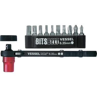 VESSEL PLATE RATCHET SCREW CATCH DRIVER WITH BIT SET TD-73MC Hand Tools Japan - Image 1 of 4
