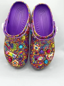 Crocs Lisa Frank Classic Clogs Size 10 women/8 men’s purple/Multi - Picture 1 of 8
