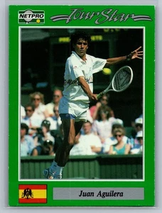 Tarjeta deportiva de tenis NetPro Tour Stars #85 1991 Juan Aguilera España - Imagen 1 de 2
