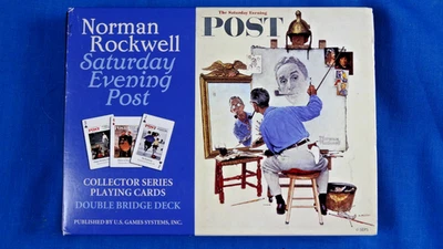 Collector Playing Cards Double Bridge Norman Rockwell Saturday Evening Post 2004 - Image 1 of 4