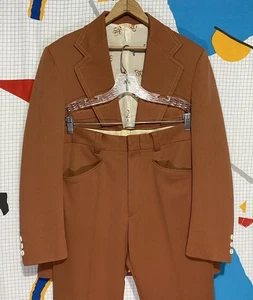 Vintage 70er Levis Panatela Freizeitanzug Jacke Hose Hippie Disco Western orange - Bild 1 von 24