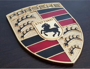 Original Porsche Wappen Emblem Fronthaube Motorhaube 911 Cayenne Macan Cayman - Bild 1 von 7