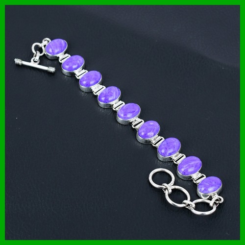 VALENTINO Bracciale catena lunetta argento 925 pietra preziosa caroite ovale affare giorno della memoria gioielli