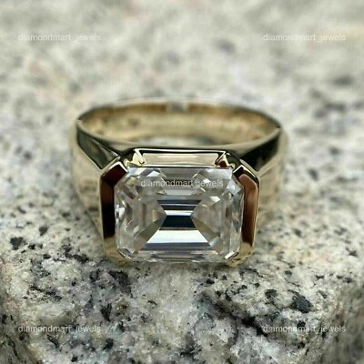 Anillo solitario esposa abril diamante natural corte brillante oro amarillo macizo 10K Foto 1 de 4