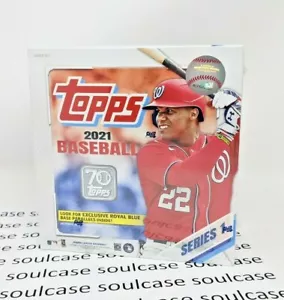 New 2021 Topps Series 1 Baseball Mega Box 16 packs 256 Total Cards Royal Blue - Picture 1 of 3