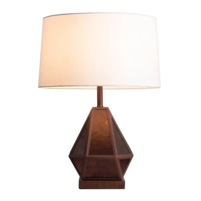 Abajur de mesa artefato mica natural com luz noturna - 22" - Imagem 1 de 4