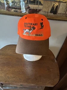 Vintage Bird Dog Hat Blaze Orange Adjustable Cap Quail Bird Dog Hunting Texas - Picture 1 of 7