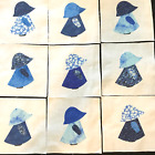 Quilt Top Blocks Blue Sunbonnet Sue Fabric Appliques for Crafts 6 Inches
