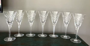VTG. 1945-76 Set of 7 SENECA STRATFORD CUT CRYSTAL WINE WATER GOLBLETS GLASSES - Picture 1 of 11