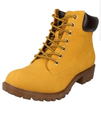 Mujer F50315 Miel Botines con Cordones Por Spot On Marrón GB 7 40 - Imagen 1 de 4