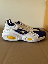 Reebok Mens 11.5 Solution Mid Basketball Shoes Lakers Purple Gold GW4377 Iverson