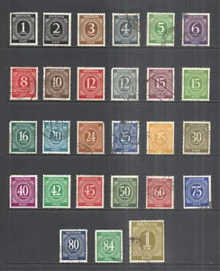 GERMANY SCOTT 530 - 556 MH/USED SET - 1946 NUMERAL OF VALUE ISSUE - Picture 1 of 2