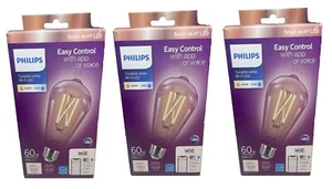 Philips Smart Light Bulb 60W Smart Tunable ST19 WiFi LED, Warm Cool, 3 PACK - Picture 1 of 5