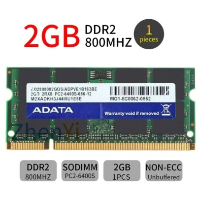 For DATA 2GB 2G PC2-6400 DDR2-800MHz 200Pin 1.8V SODIMM RAM Laptop Memory NEW - Image 1 of 4