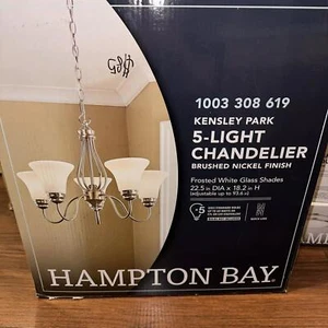 HAMPTON BAY 5-Light Classic Traditional Brushed Nickel Chandelier Kensley Park - Picture 1 of 2