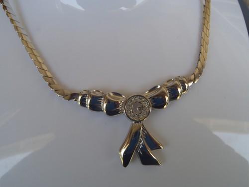 Collana Fiocco Vintage Givenchy Strass Logo G