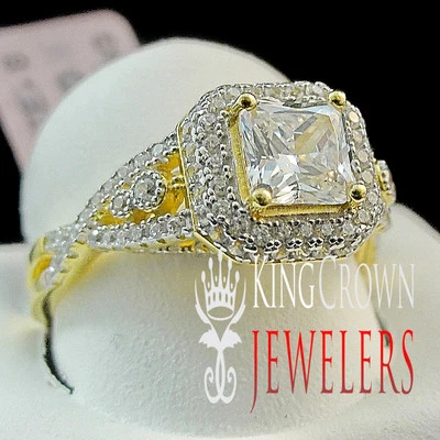 ANEL DE ANIVERSÁRIO DE CASAMENTO FEMININO FEMININO PRATA 925 ACABAMENTO OURO AMARELO SOLITÁRIO - Imagem 1 de 3