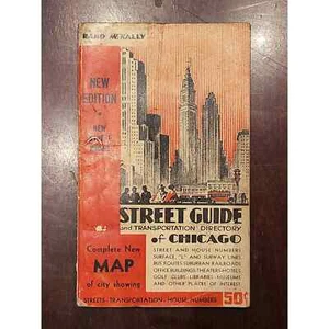 Rand McNally Street Guide Transportation Directory of Chicago Map 1944 Edition - Picture 1 of 3