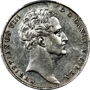 1845 FF Dänemark Speziedaler, PCGS AU Details - gereinigt, starke Details für AU - Bild 1 von 3