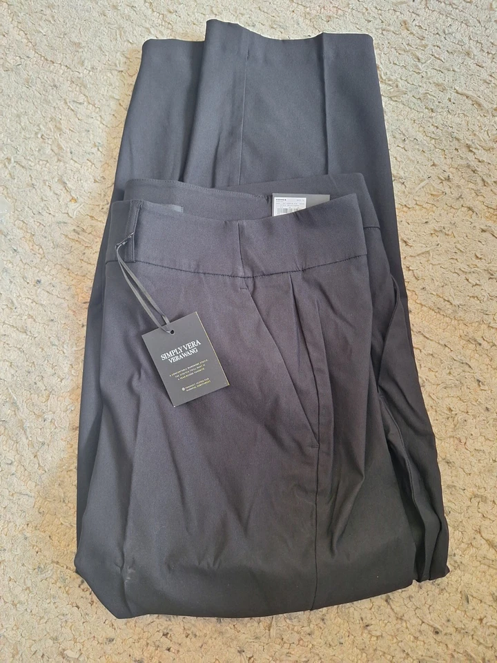 Nuevos Pantalones Al Tobillo Ajustados Simply Vera Wang Tiro Medio Para Mujer Negros Talla 1X Nuevos Foto 1 de 4