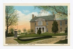 Mansion House, Carroll Park, Baltimore, MD Color Postcard - Imagen 1 de 2