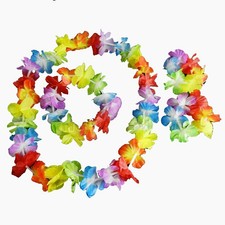 Necklace Flower Dress Night Decor Tropical Beach Party Hawaiian Luau Garland
