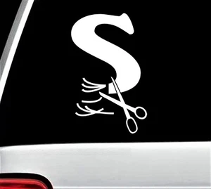 Buchstabe S FRISEUR FRISEUR SALON SPA AUFKLEBER STICKER AUTO LKW SUV - Bild 1 von 4