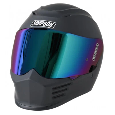 SIMPSON SPEED FULL FACE MATT BLACK FULL FACE MOTORCYCLE HELMET FREE DARK VISOR