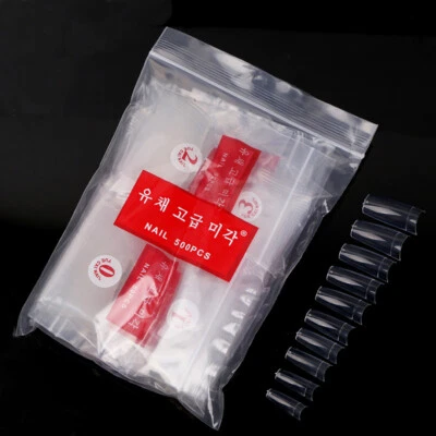 500Pcs Candy Colors French False Nail Tips Coffin UV Gel Acrylic Nails DIY Decor - Image 1 of 4