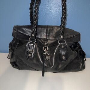 Francisco Biasia Black Soft Leather Shoulder Bag