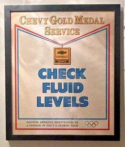 De colección. Póster Chevy Gold Medal Service Olympics 1976 17x14 en marco personalizado - Imagen 1 de 2