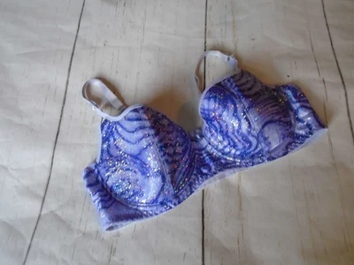 Sujetador Camiseta 36C Metálico Púrpura Ondas Y2K Vintage Con Aros Ligeramente Forrado 36C Foto 1 de 4