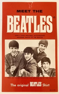 Beatles 1964 Original T-Shirt Tag Mint Unpunched Unused With Autographed Photo - Picture 1 of 1